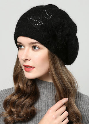 Rabbit Fur Knitted Woolen Cap