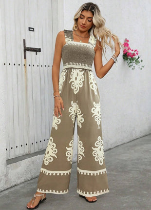 Vacation Casual Sleeveless Wide Leg Jumpsuit