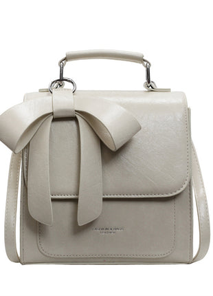 Simplicity Square Leather Bow Backpack Tote