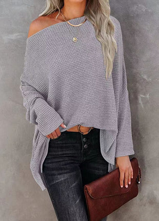 Casual Off-the-shoulder Batwing Long Sleeve Pullover Sweater