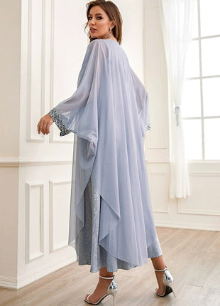 Autumn Slab-stone Gray Embroidery Dress