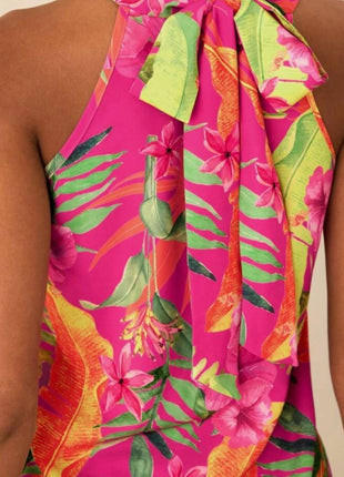 Tropical Plant Printed Women's Tight-Fitting Top