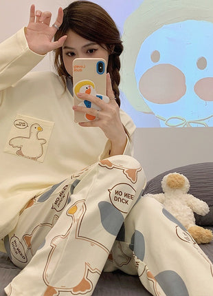 Cartoon Cute Long-sleeved Pyjamas Set