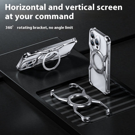 iPhone 13/14/15 Anti-fall Heat Dissipation Metal Phone Case Mechanical Arm Protective Shell