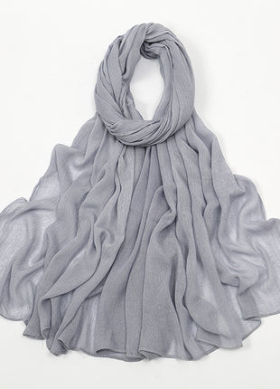 Curling Rayon Wrinkle Scarf Women's Simple Toe Cap