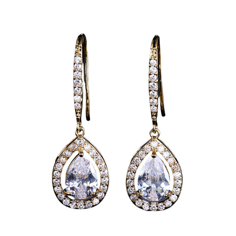 AAA Zircon Drop-shaped Ear Hooks