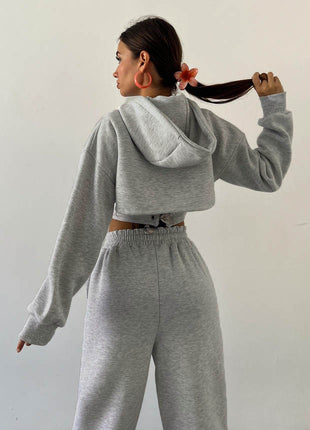 Hooded Sweater & Pants 3-Piece Set