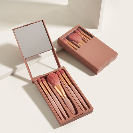 5 pcs Makeup Brushes with Mirror