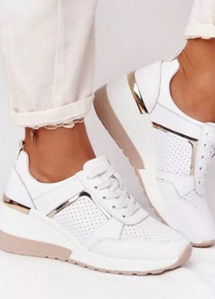 Plus Size Casual Platform Lace-up Wedge Shoes