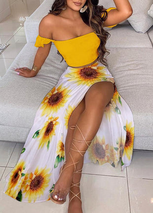 Slim French Bohemian Mid-Length Tube Top Dress