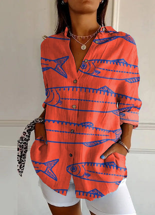 Long-sleeve Printed 3D Top