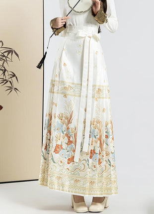 Graceful Ethnic Style Hatchet Face Skirt