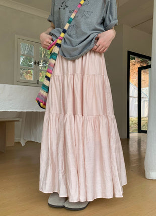 Gentle A- Line Mid-length Plus Size Skirt