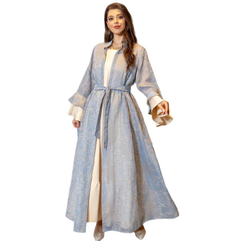 Evening Ruffle Sleeve Two-piece Suit Dress