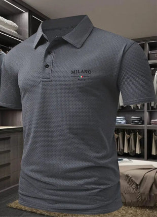 Men's Printed Short-sleeved Lapel Shirt Polo