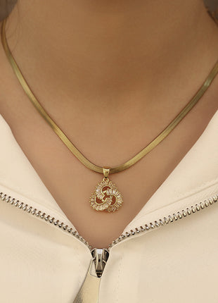 Snake Chain Ginkgo Leaf Pendant Necklace