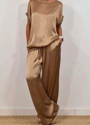Loose Shirt Wide Leg Pants Casual Suit