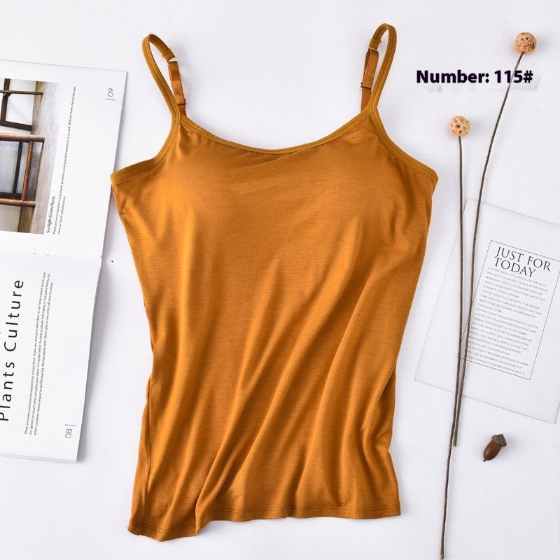 Modal Long Women's Sling Vest Inner Wear-free Bra Pieces