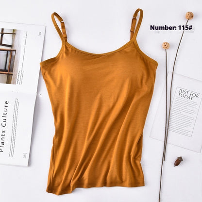 Modal Long Women's Sling Vest Inner Wear-free Bra Pieces