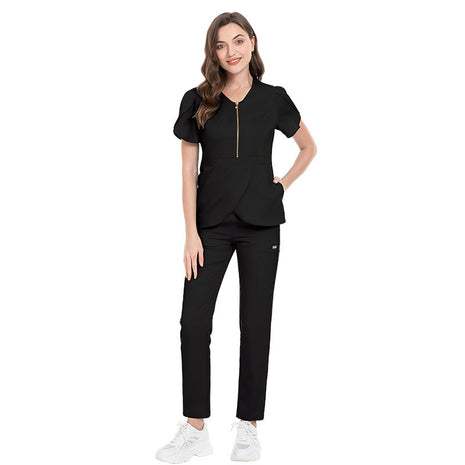 Slim Fit Nurses' Uniform Short Sleeve Pants Suit