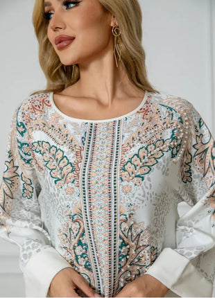 Elegant Floral Long Sleeve Dress