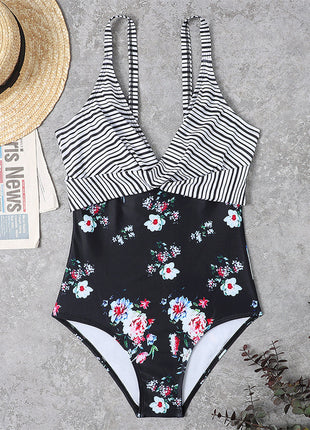 Slimming Color Matching One-piece Swimsuit