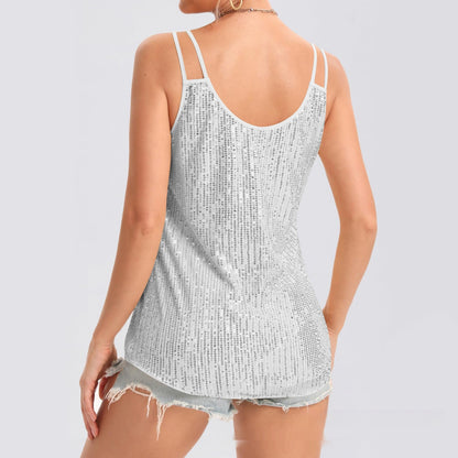 Sequins V-neck Strap Vest