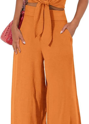 High Waist Slim-fit Wide-legged Pants Suit