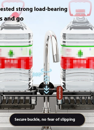 Aluminium Sink Faucet Storage Rack – Multi-Functional Kitchen Organizer & Drain Basket