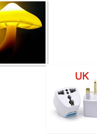 LED Night Light Mushroom Wall Socket Lamp Warm White Light-control Bedroom Light Home Decoration