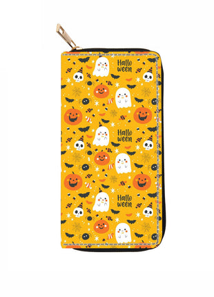 Halloween PU Long Zip Wallet