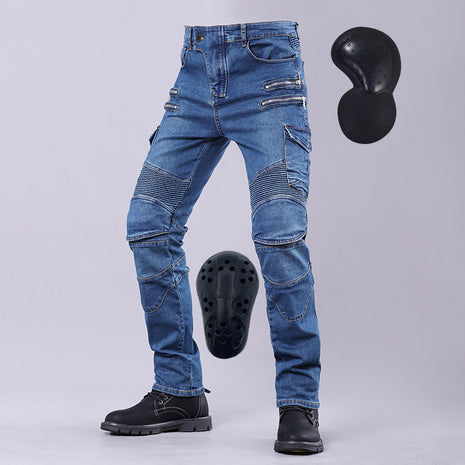 Motorcycle Riding Jeans + Pair of Protective Gear