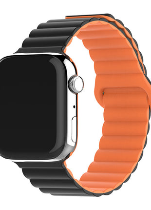 Two-color Silicone Magnetic Back Ring Buckle Band Applicable with Apple watch