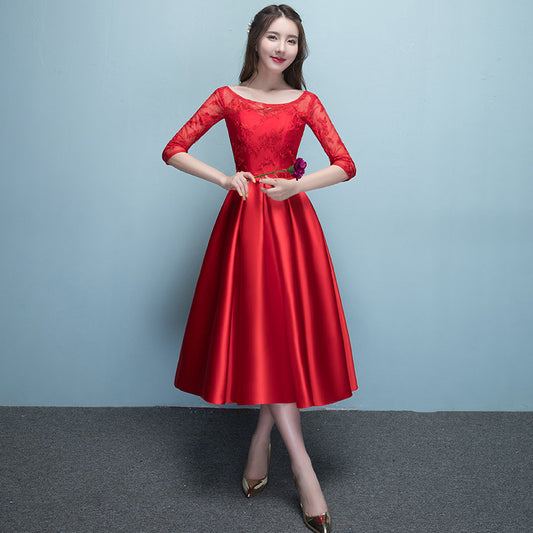 Banquet Mid-length Elegant Slim-looking Evening Dress